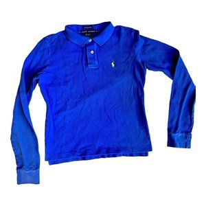 Ralph Lauren The Skinny Polo, Blue/Purple Size Youth Medium, Long Sleeve Polo